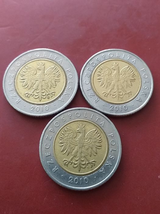 Monety 5 zł i euro  z błędami