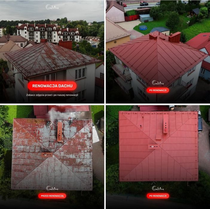 Malowanie dachów LIMANOWA Mycie dachów Malowanie dachówki rynny kominy