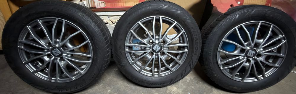 Jantes 4x100 R14 + Pneus Mabor 185/60R14 Quase Novos