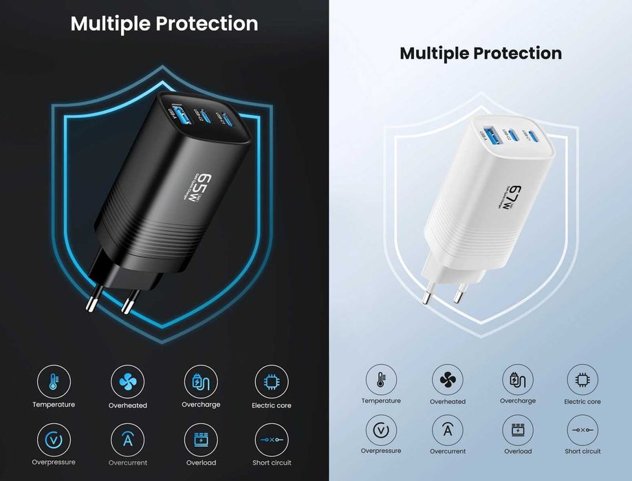 Зарядні пристрої ASOMETECH 65W / 67W Wall GaN Charger (RCE-6501/6701)