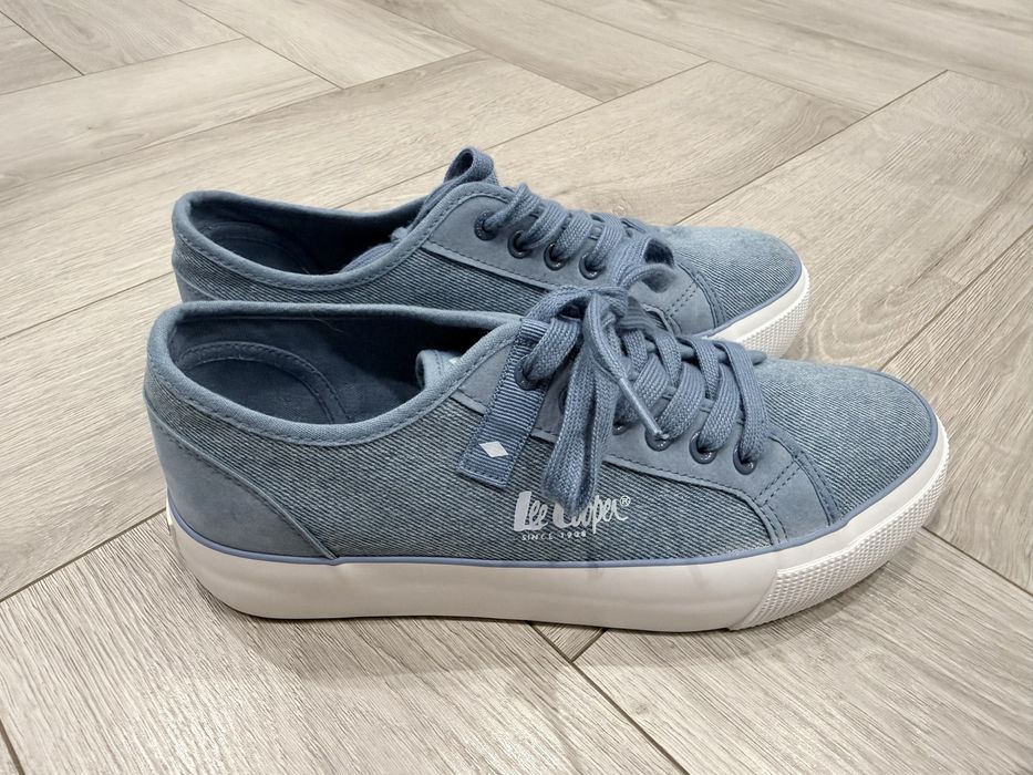 Snikersy trampki na platformie tenisówki jeansowe Lee Cooper 40