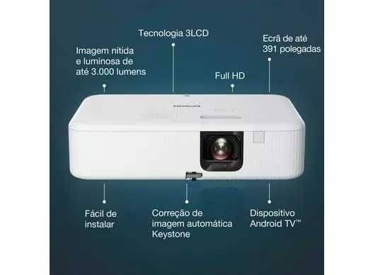 Projetor Epson CO-FH02 (Full HD, Android TV) c/3 anos de garantia
