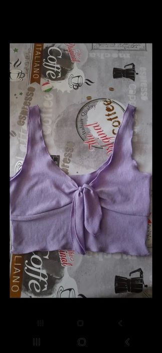 Crop top w prążki rozmiar S firmy Shein