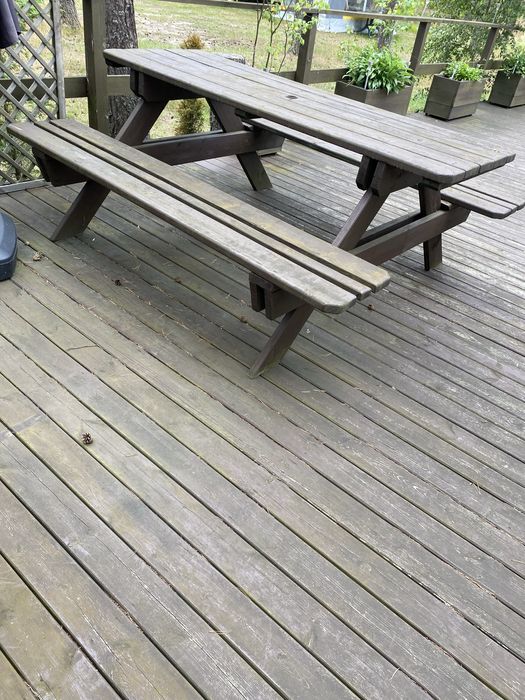 Ława drewniana ogrodowa stół z ławkami ławki komplet