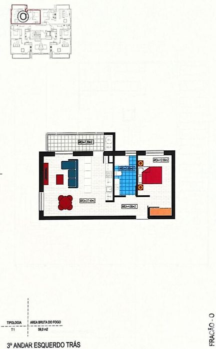 Apartamento T1 em Avanca de 61,00 m2