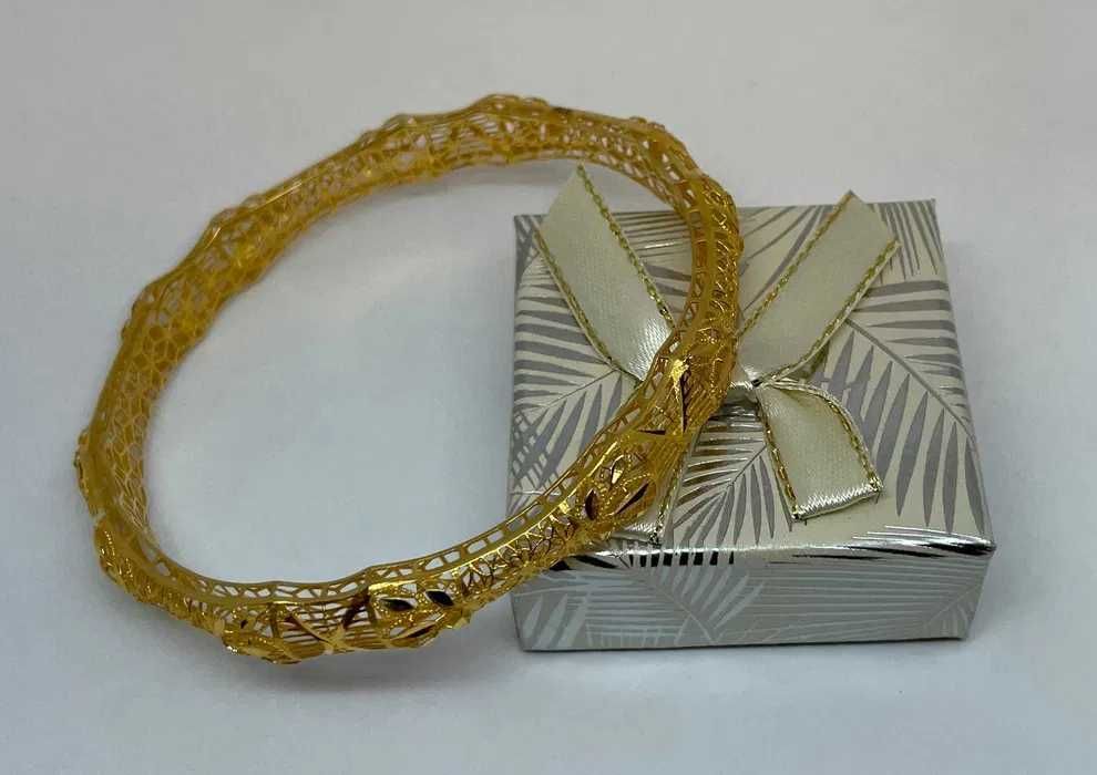 Śliczna złota bransoletka / KOŁO / 10,24g p585 22cm /STERNA złoto