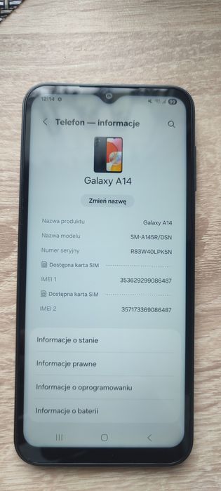 Sprzedam telefon smartfon Samsung Galaxy A 14