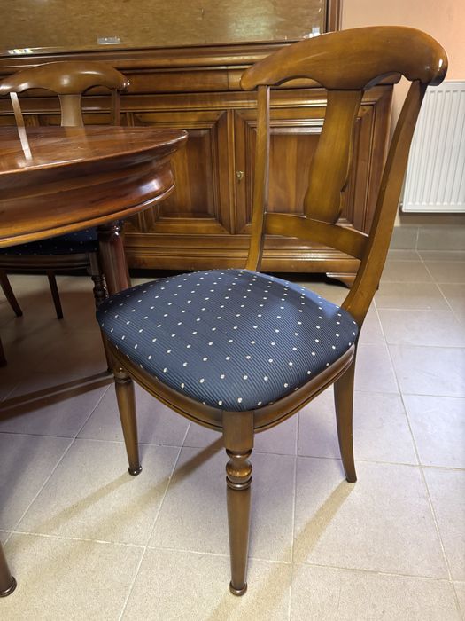 Piekny Stylowy Zestaw Komoda lustro witryna stół 6 krzeseł jak Selva