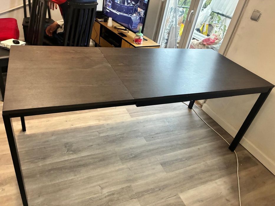 Mesa extensivel 120cm/180cm castanha/preta