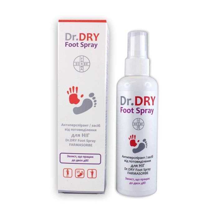 Антиперспирант от потоотделения для НОГ Dr.DRY Foot Spray FARMASORBE