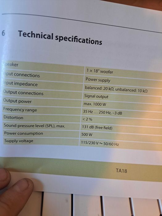 subwoofer THE BOX TA18