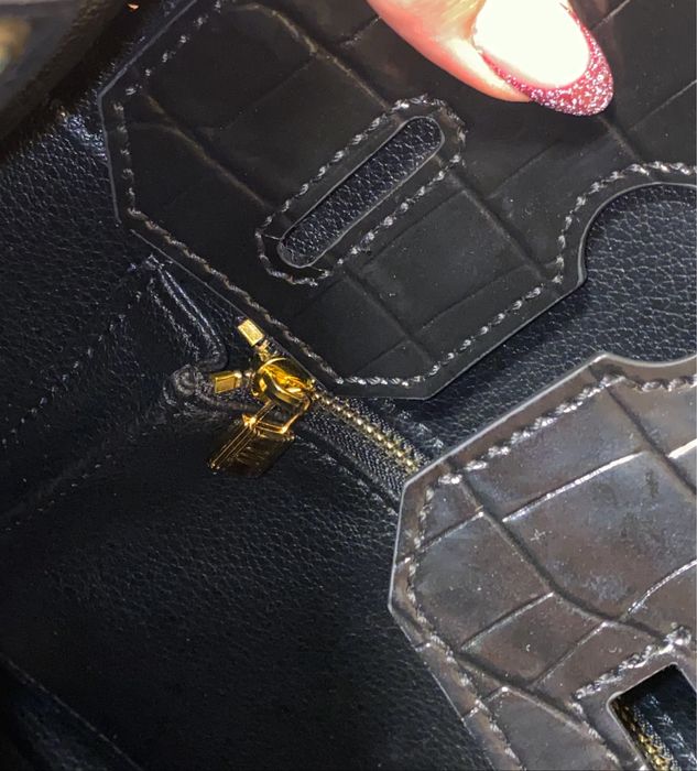 Hermes сумка чорний крокодил