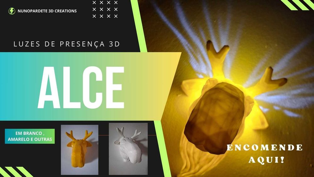 Luzes de Presença, a pilhas. feitas em impressoras 3D