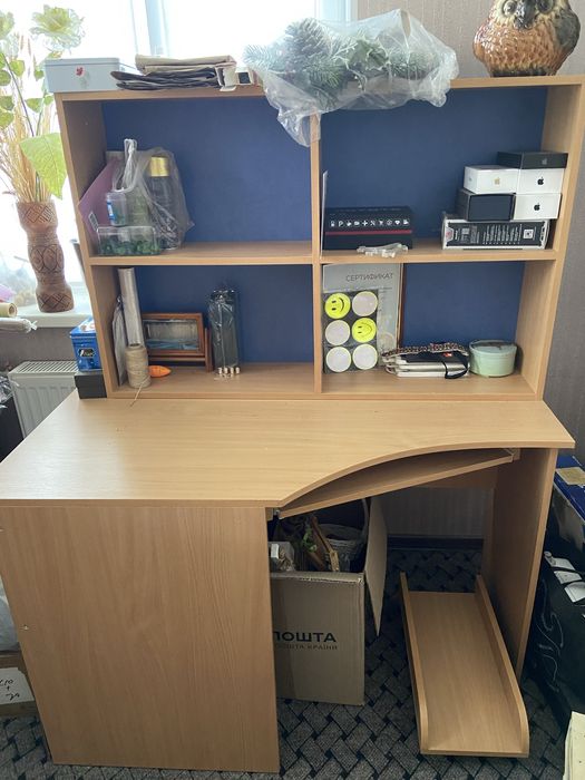 Стол письменный, компьютерный с полкой и блоком на колёсах