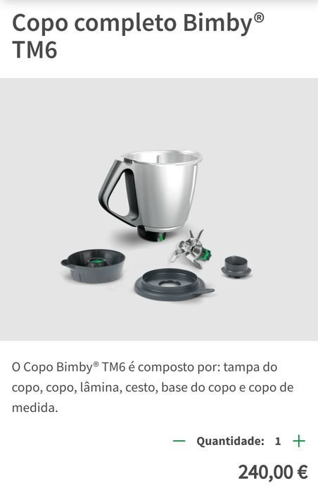 Bimby TM6 garantia até 2028 e acessórios originais.