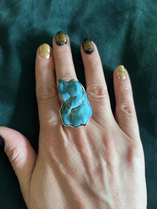 Srebrny pierscionek z duzym turkusem