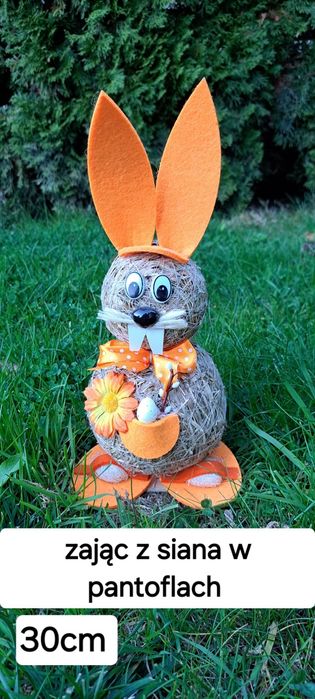 Zajac z siana  ozdoba Wielkanocna