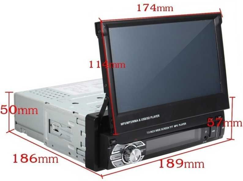 Rádio carro 1 din com LCD Touch retractil opel volkswagen toyota NOVO