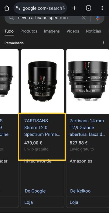 Lente cinema fullframe 7artisans 85mm