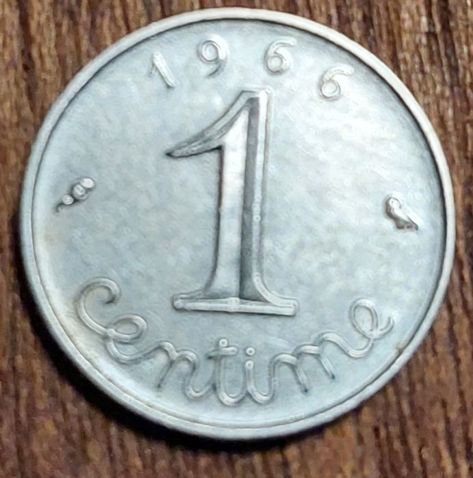 Moeda da República Francesa (1 centime) de 1966