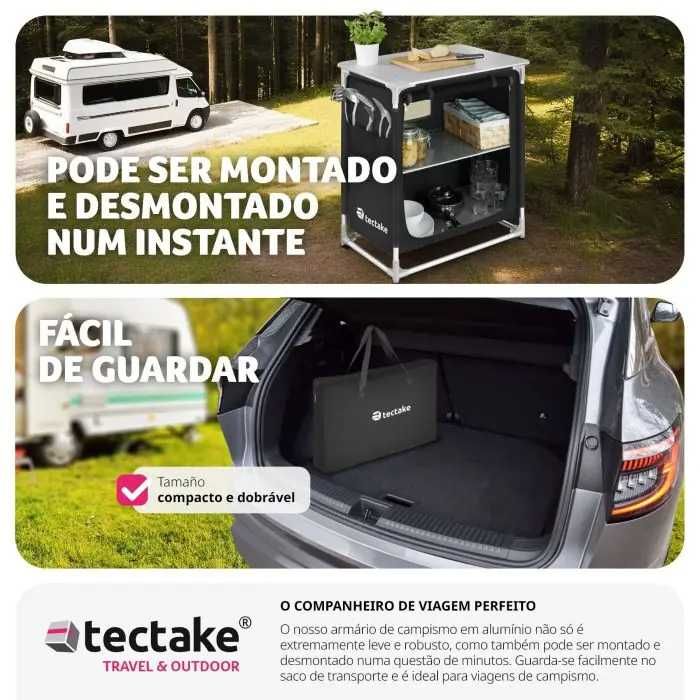 Cozinha de Campismo em Alumínio TecTake (76 x 53.5 x 107 cm) - Nova