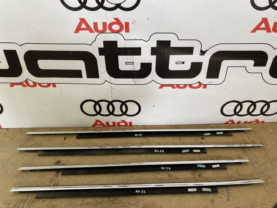 Молдінг дверей скла хром Audi A4 B8 2008-2016 рік уплотнитель молдинг