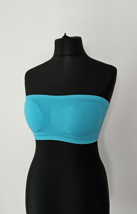 Niebieska opaska top croptop s - m jak nowy krotka bluzeczka z miseczk