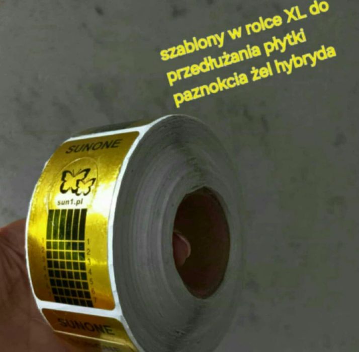 Rolka XL szablony do przedłużania płytki pazbokcia żel hybryda
