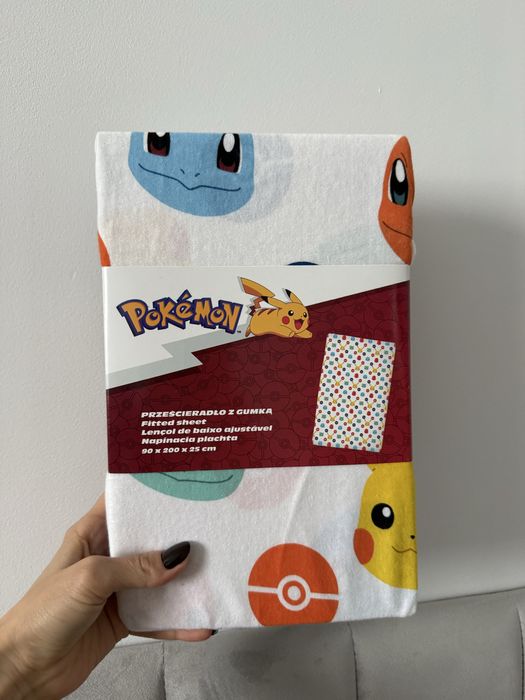 Prześcieradło na gumce pokemon 90*200