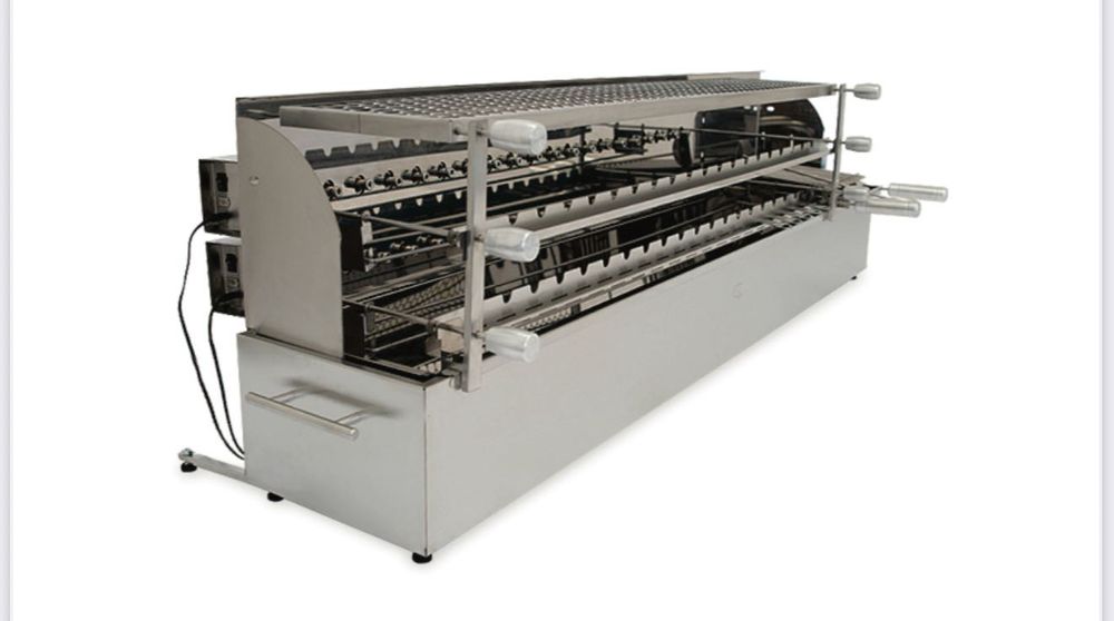 Churrasqueira 19 Espetinhos Giratórios, a Carvão, com 2 Grill Elétrico