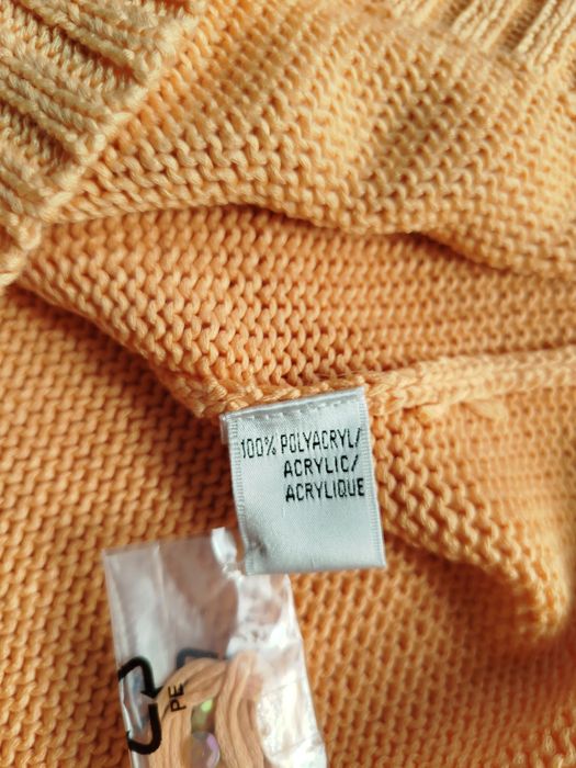 Nowa pomarańczowa bluzka sweterkowa z aplikacją Chicc 42 XL z