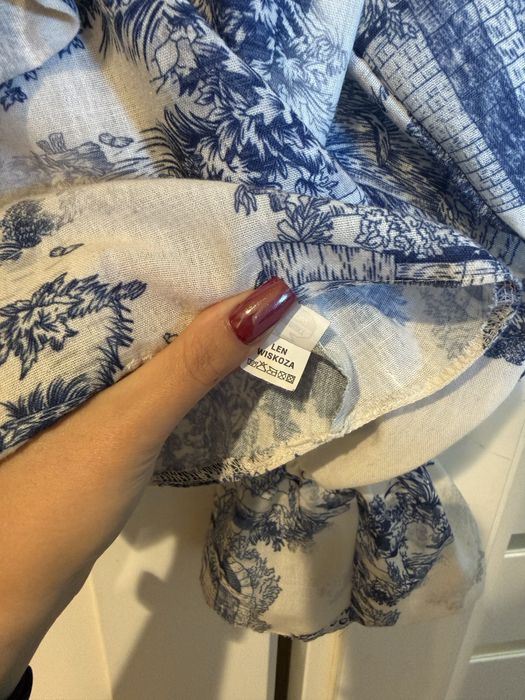 Lniany komplet LA MILLA Dior koszula falbany szorty len