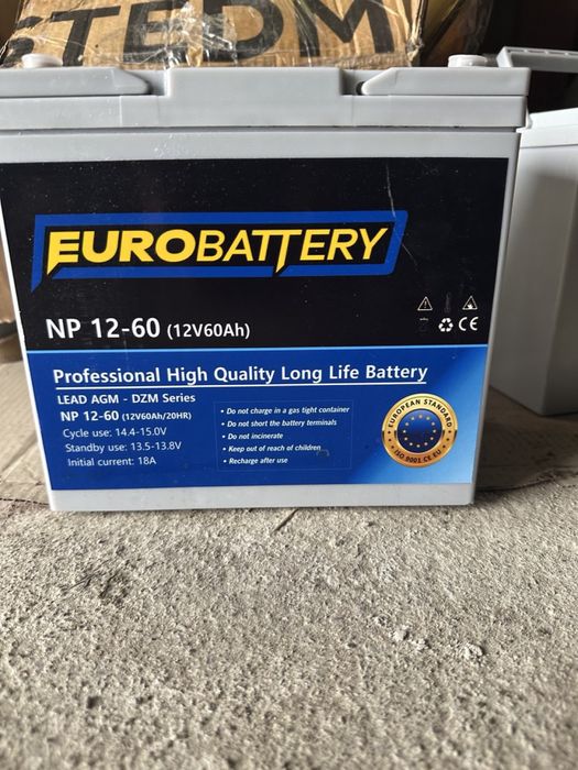 Акумулятор EuroBattery NP 12-60 (12V60Ah) типу AGM-DZM.
