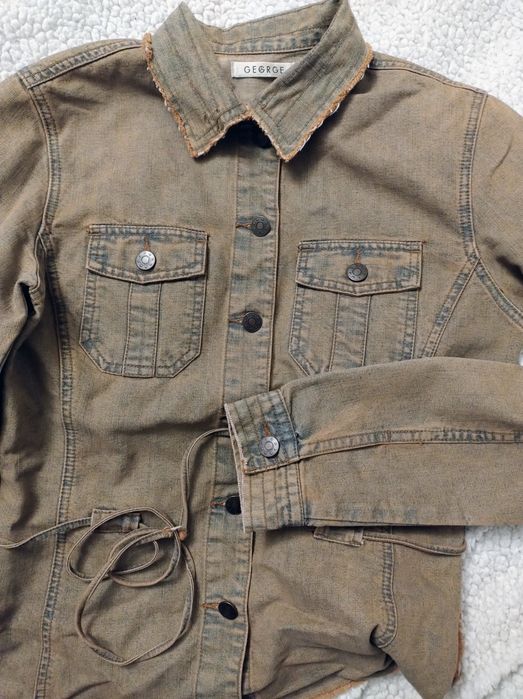 Kurtka a'la jeansowa, brązowa