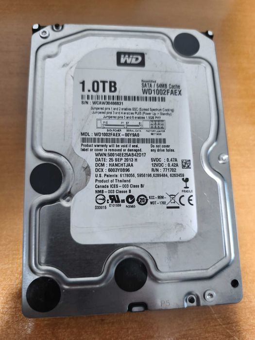 Disco Rígido Western Digital 1TB 7200RPM Sata 3.5"