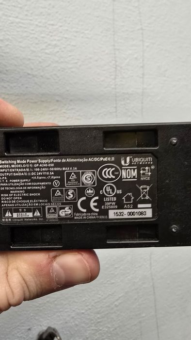 POE-24-12W-G Zasilacz Ubiquiti 24 Volt POE 0.5A 1xGbE LAN