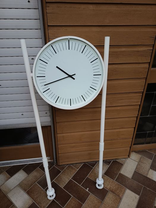 Oryginalny dwustronny zegar lotniskowy Bürk Mobatime – 40 cm – industrial / loft