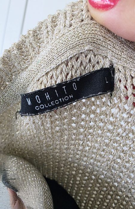 Swetr ze złotą nitką Mohito złoty L 40