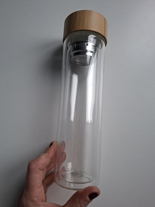 Butelka termiczna z bambusowym zamknieciem i krótkim stalowym filtrem Altom Design, 400ml