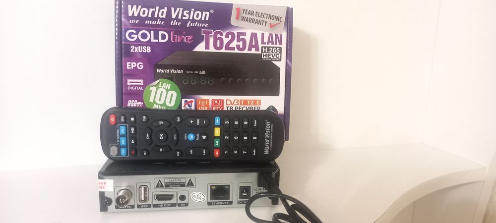 Тюнер T2 World Vision T625A LAN + IPTV каналы