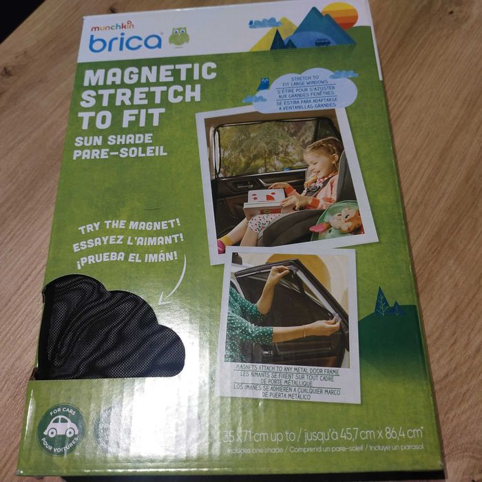 Munchkin Brica Magnetyczna osłona przeciwsłoneczna, czarna, 2 sztuki