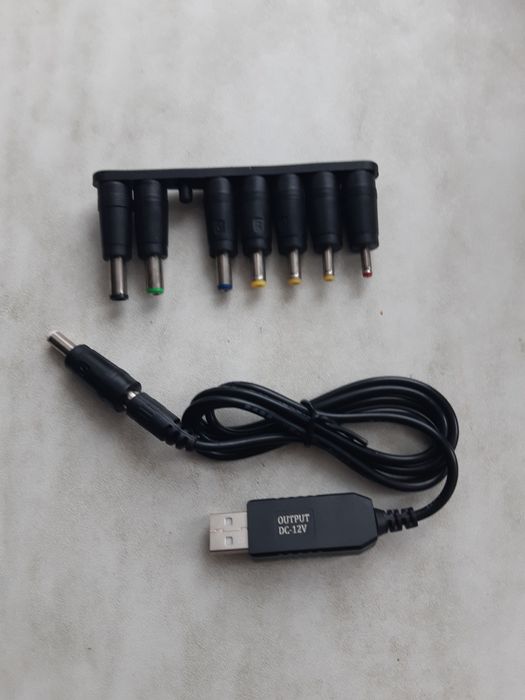 Кабель-повышающий преобразователь USB 5В-12В+8 переходников