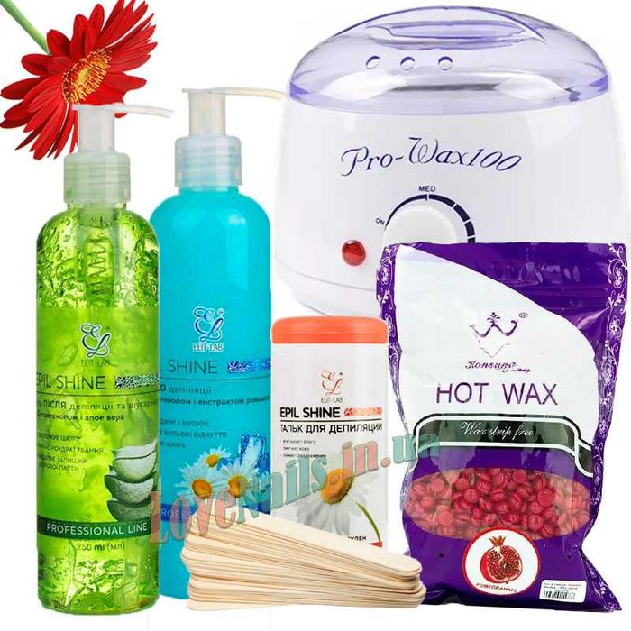 Набор для депиляции с баночным воскоплавом воск пленочный в гранулах