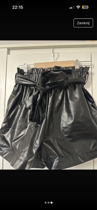 Skórzane spodenki wysoki stan wiązane
