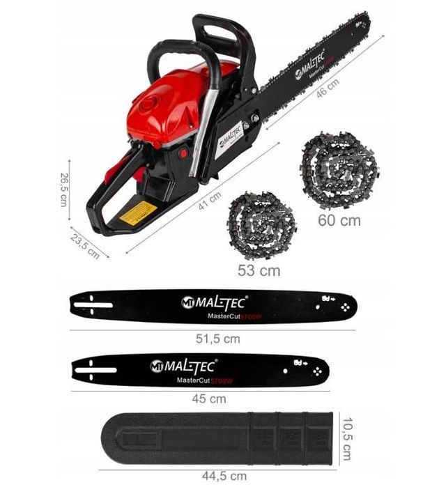 Zestaw XXL Piła łańcuchowa MalTec 4200W 5,7 KM Spalinowa Pilarka NOWA