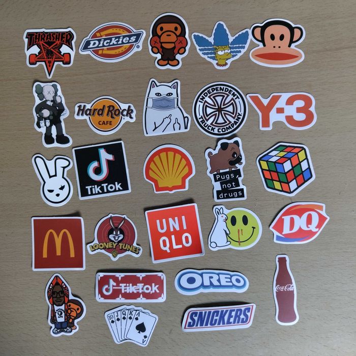 100 Stickers Autocolantes Diversos Marcas