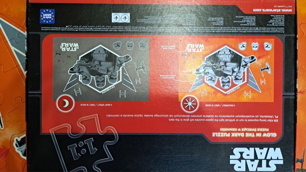 Puzle STAR WARS świecące w ciemności dwustronne 60 elementów
