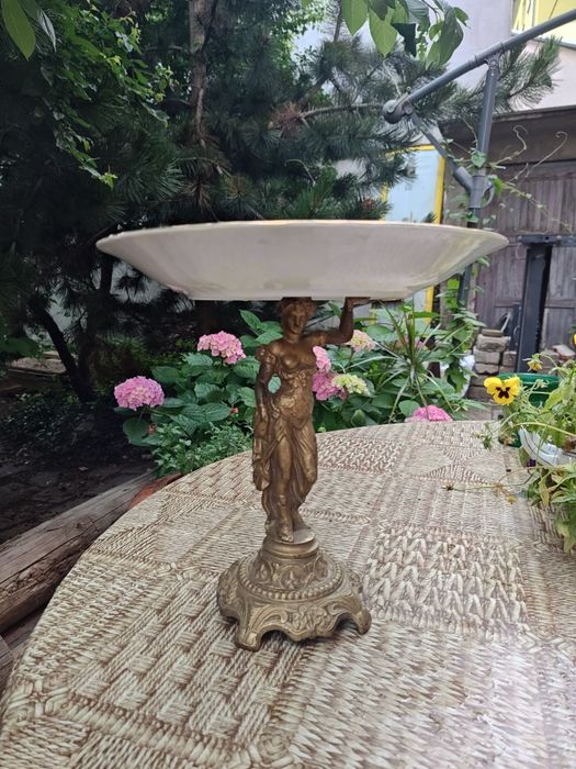 Stara patera mosiężna porcelana