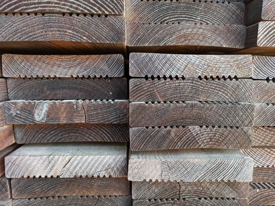 Deska tarasowa impregnowana sosnowa - brązowa 144 x 27