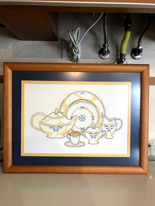 Conjunto Quadros em ponto cruz para cozinha